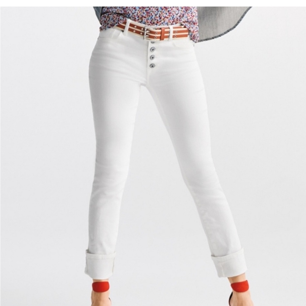 Cabi Button Fly Straight 6284 White New CAbi 12 #6284 Spring